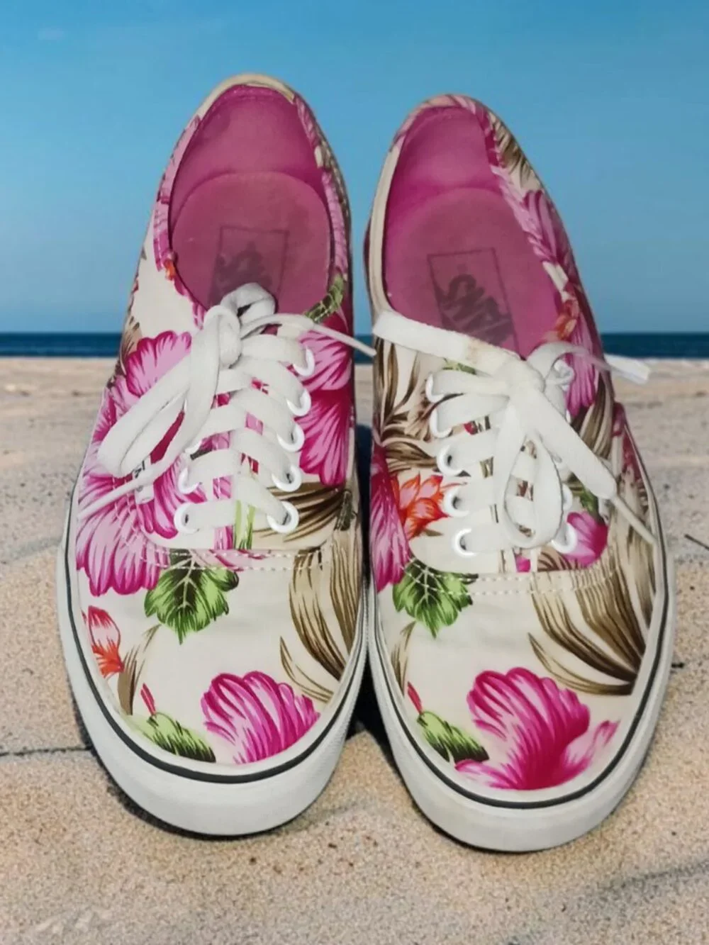 Vans Authentic Hawaiian Floral Print Sneakers Women's Size 8  Men's 6.5